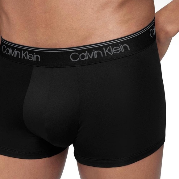 Calvin Klein Black Low Rise Silky Microfiber Stretch Underwear Trunks Size Small - Picture 10 of 11